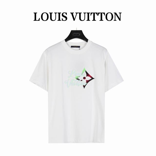 Louis Vuitton 路易威登 24Ss 彩色渐变logo牙刷绣短袖t恤 衣柜必不可少的一件单品。整体效果堪称极致， 胸前立体彩色logo牙刷绣花工艺，