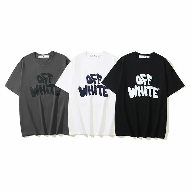 Off-White纯棉260G重磅短袖t恤 黑色 白色 碳灰色 S M L Xl