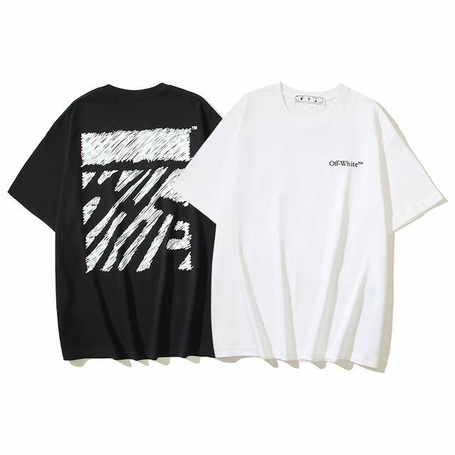 Off-White纯棉260G重磅短袖t恤 黑色 白色 S M L Xl