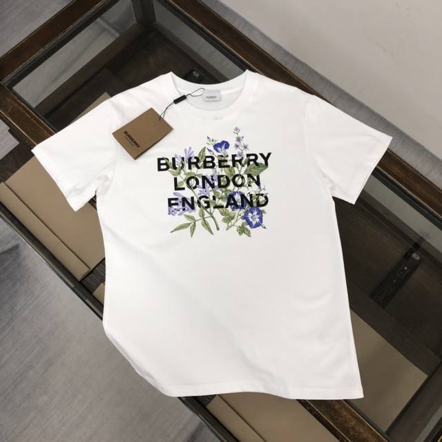 Burberry 巴宝莉 2024Ss 原单工厂P 纯棉印花圆领短袖t恤 印花标识超强立体视觉效果 颜色～黑色 白色 尺码：M-Xxxl