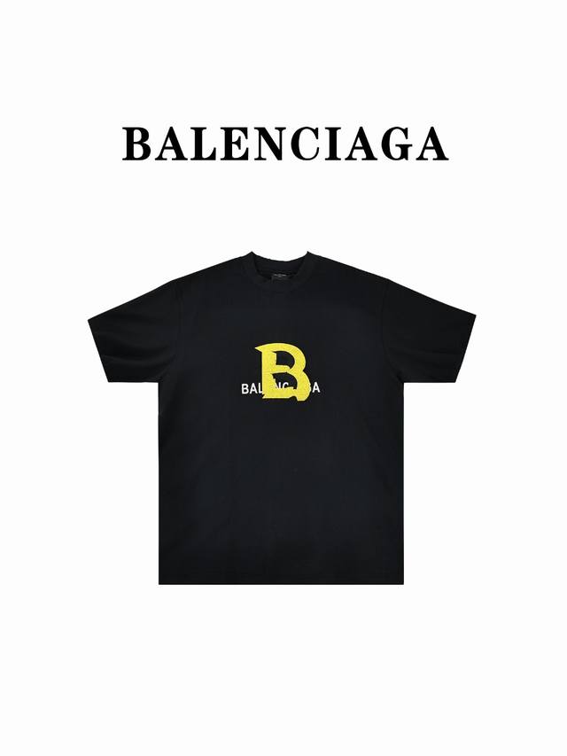 Balenciaga巴黎世家blcg24Ss 大b标识字母毛刷绣短袖t恤 Size:1 2 3 4