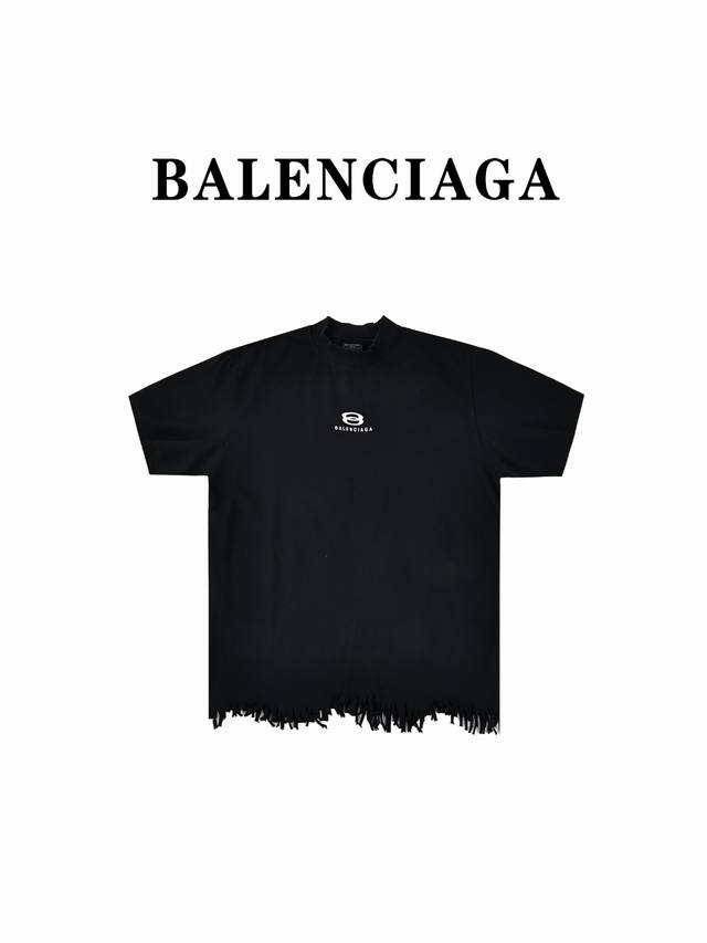 Balenciaga巴黎世家blcg 24Ss下摆流苏刺绣8字logo短袖t恤 巴黎世家24Ss新款balenciagag短袖t恤.Unity Sports I