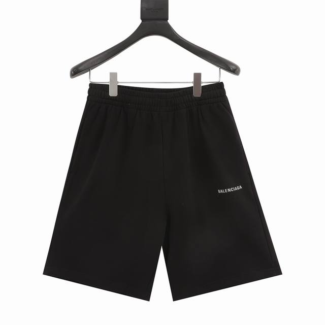 Balenciag 新款3M反光logo短裤。 颜色：黑色 Size：S-Xl