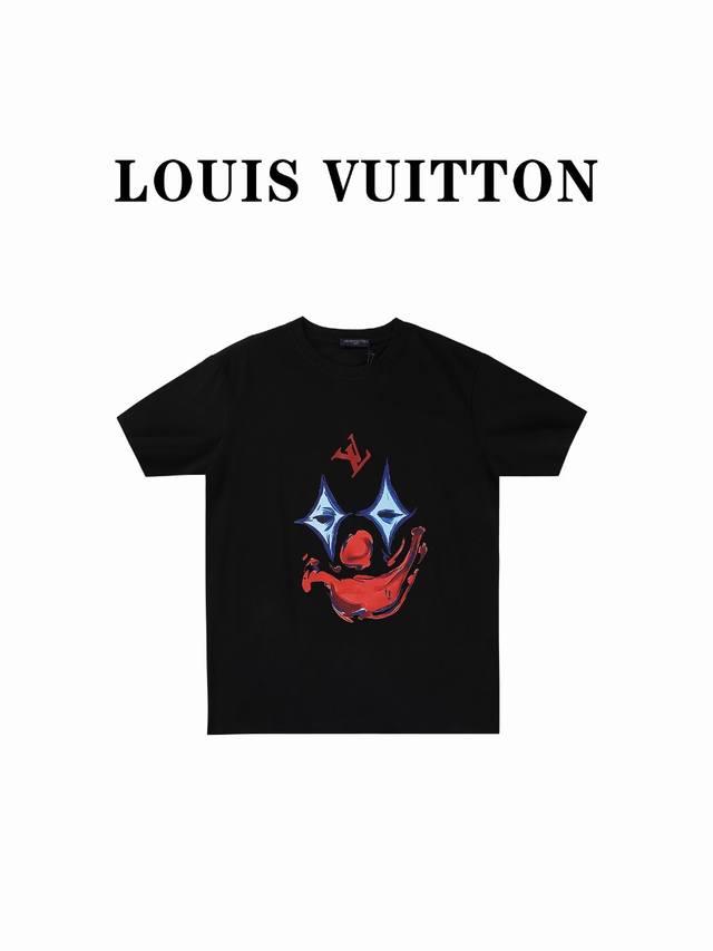Louis Vuitton 路易威登24Ss标识小丑印花短袖t恤 精选优质260G纯棉面料，触感软糯亲肤细腻，实物到手绝对超乎你的想象，贴身无比舒适透气，即便是