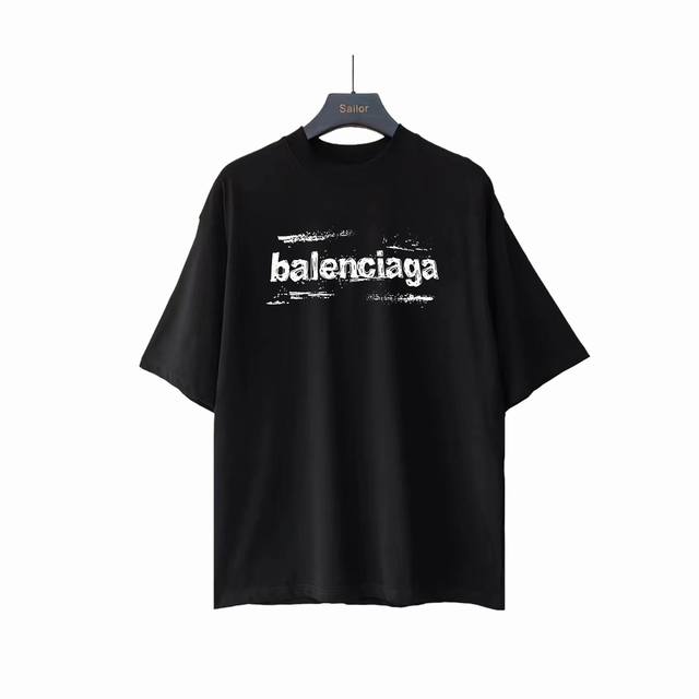 实拍细节图+尺码表 Balenciaga巴黎世家新款限定字母logo短袖t恤 背后字母印花，逼格满满，相当吸睛，超高级上身超酥服，作为舒适穿搭的重中之重，百搭耐