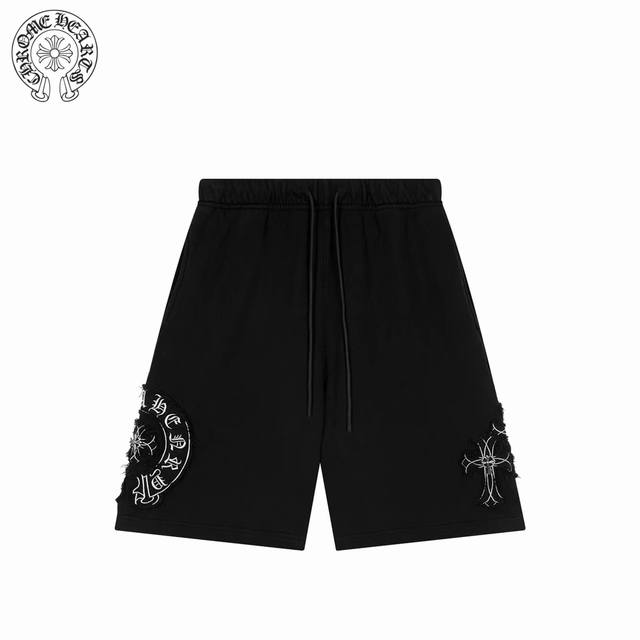 Chrome Hearts 克罗心 梵文logo圆盘短裤 采用订色订染毛圈纯棉卫衣面，420G双股双纱，手感舒适 进口针织针梳棉进行制作，厚度适中，有垂感又有轮