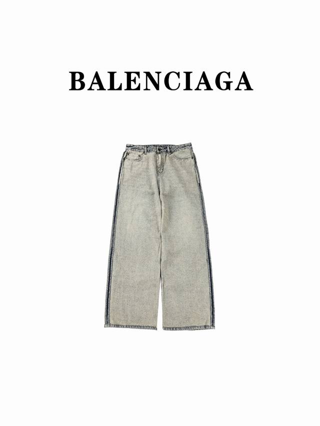 Balenciaga巴黎世家blcg 24Ss新款反面穿水洗做旧牛仔长裤 Balenciaga高顶版本春夏牛仔长裤巴黎世家反面穿牛仔长裤.百分比纯棉. Bagg