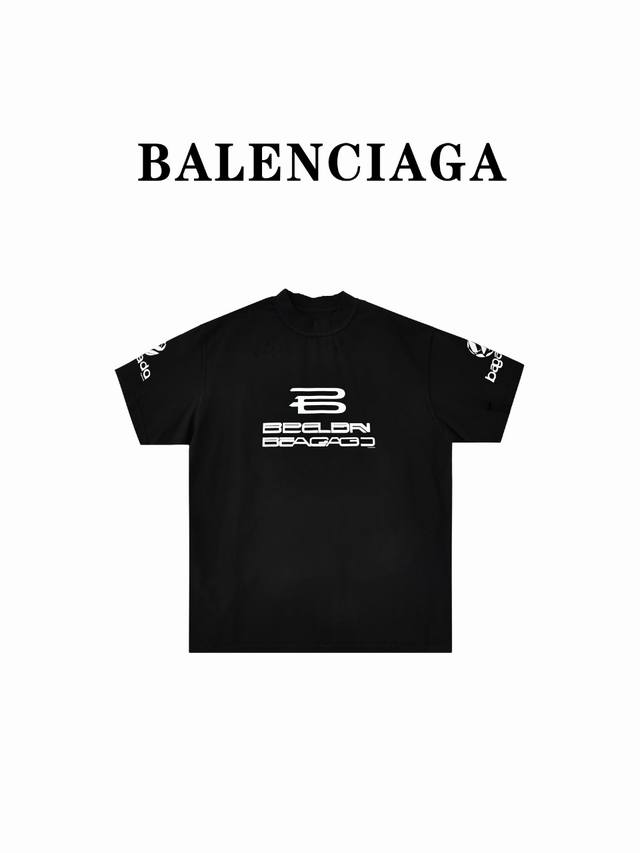 Balenciaga巴黎世家blcg 24Ss 反面车缝人工智能ai水洗挑破短袖t恤 水洗挑破 顶级版本1:1巴黎世家balenciaga反面车缝做法.水洗挑破