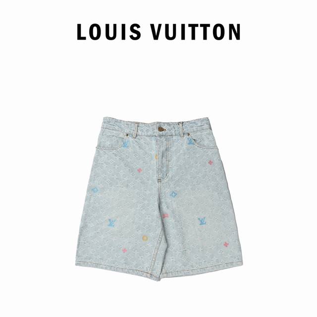 Louis Vuitton路易威登24Ss Tyler联名绣花牛仔短裤 原16,600购入，Tyler联名系列。原版开发斜纹全棉提花丹宁牛仔材质，提花图型大小间