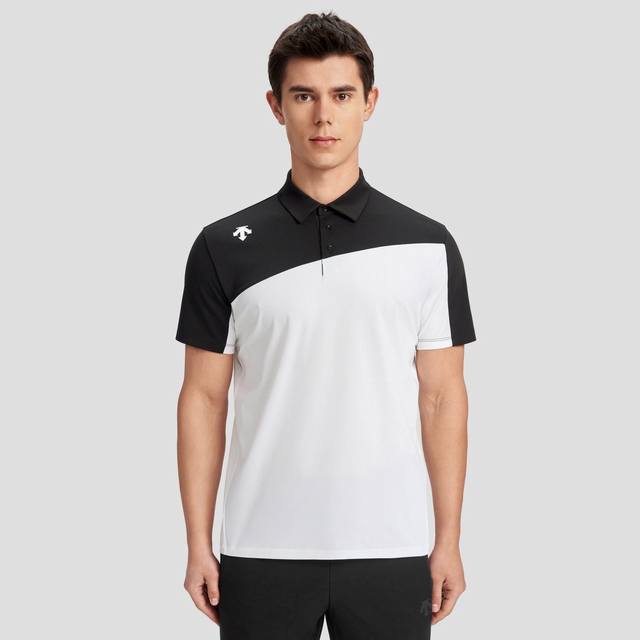 品牌：迪桑特 Descente 尺码：M-L-Xl-Xxl-Xxxl 颜色：黑色-白色-藏青色 颜色以领子颜色为准 类型：男士运动健身短袖polo衫 材质：运动