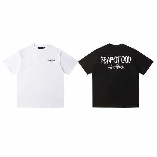 Fear Of God Fog Essential复线纽约限定字母logo印花圆领短袖t恤 Color：黑色 白色 Size：S M L Xl Number：2