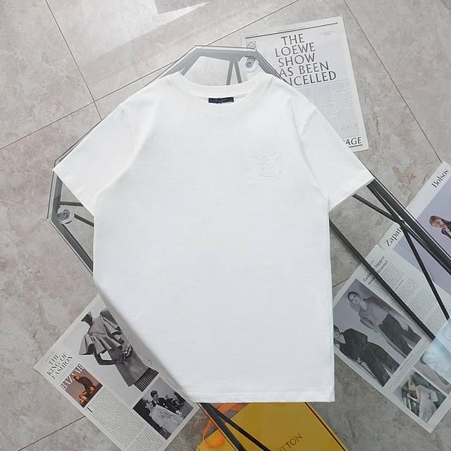 纯原臻品 顶级复刻 Louis Vuitton 路易威登新款发泡logo圆领短袖t恤 - 颜色: 黑色 白色 - 购入原版开模打造，全套定制辅料，细节决定成败。