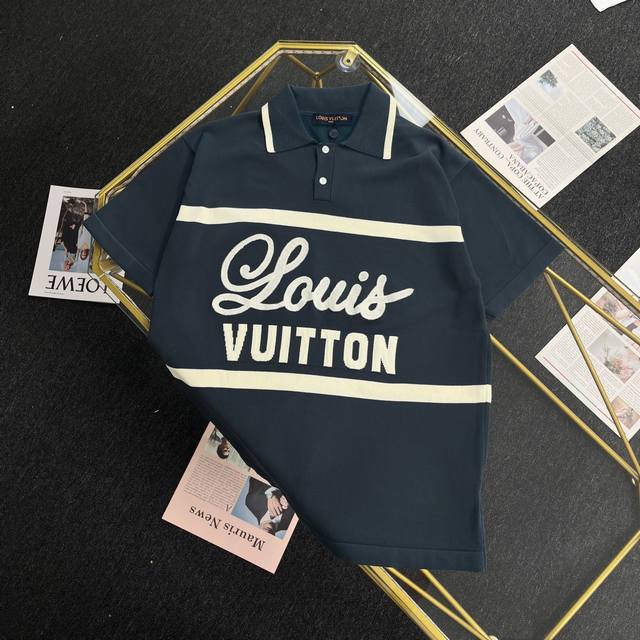 纯原臻品 顶级复刻 Louis Vuitton 路易威登lv针织polo衫短袖t恤 - 颜色：黑色 - 购入原版开模打造，全套定制辅料，细节决定成败。 - Lo