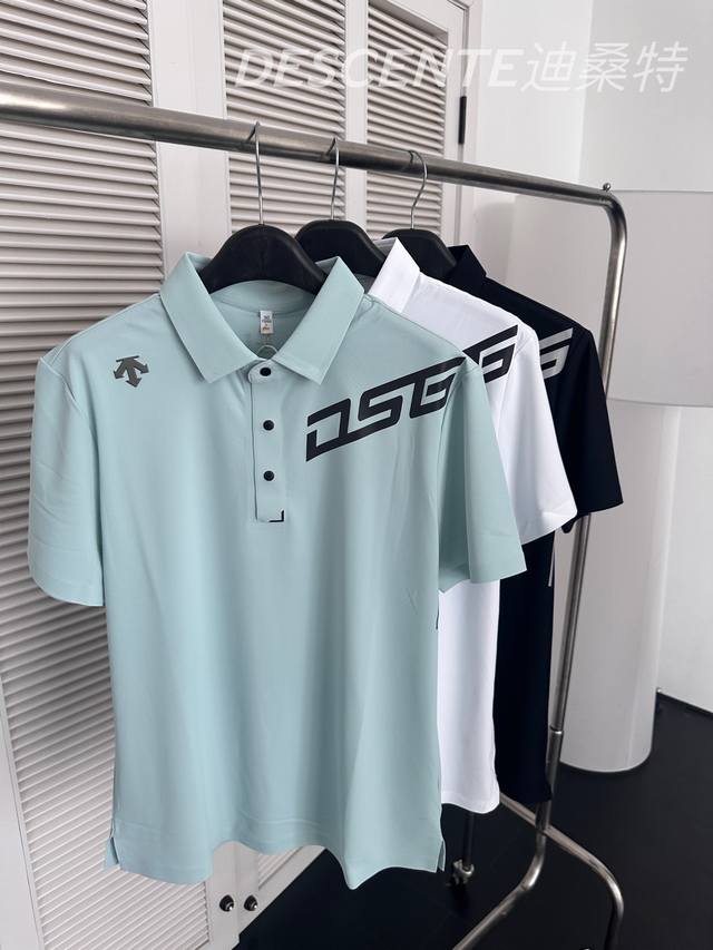 顶级品质 代工厂出品 迪桑特 Descente 24Ss高尔夫夏季冰丝无痕速干polo衫 Polo版型垂直立挺，3D立体裁剪 科技面料版型做工都极好 内部渠道的