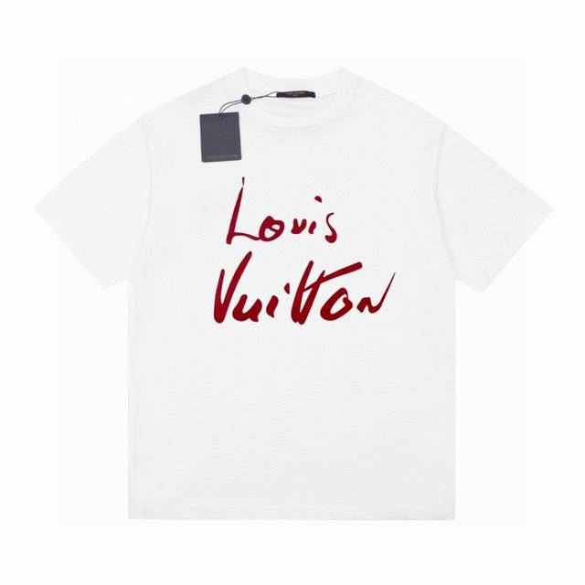 顶级版本 Nfc 官网弹窗 Louis Vuitton路易威登24Ss草写印花圆领短袖t恤 Lv Flower Tastry Int T-Shirt 图案的个性