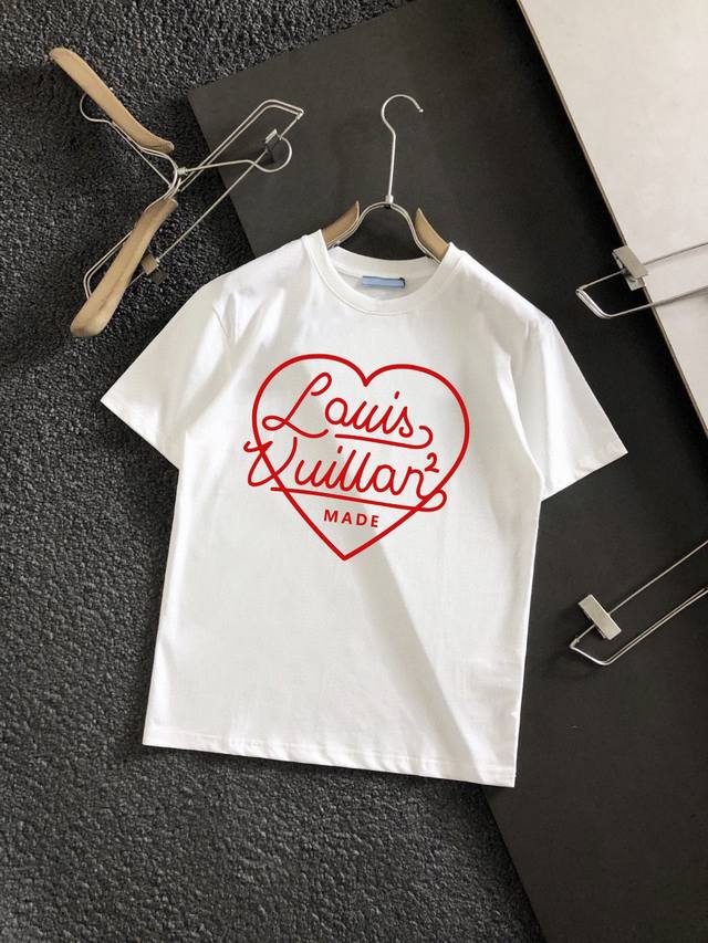 顶级版本 Nfc 官网弹窗 Louis Vuitton路易威登24Ss草爱心花圆领短袖t恤 Lv Flower Tastry Int T-Shirt 图案的个性