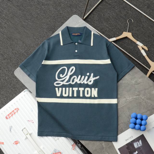 顶级复刻 高端定制 Louis Vuitton 路易威登lv 新款针织polo衫短袖t恤 - 颜色：墨绿色 - 购入原版开模打造，全套定制辅料，细节决定成败。