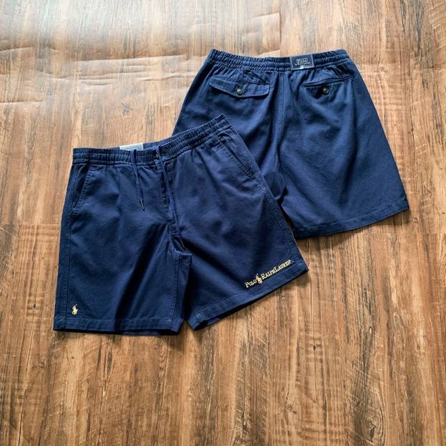 Polo Ralph Lauren X Beams Chino Shorts刺绣休闲短裤！！ 高密纯棉斜纹面料打造。成衣水洗工艺！！ 采用海军蓝与金色，彰显高级
