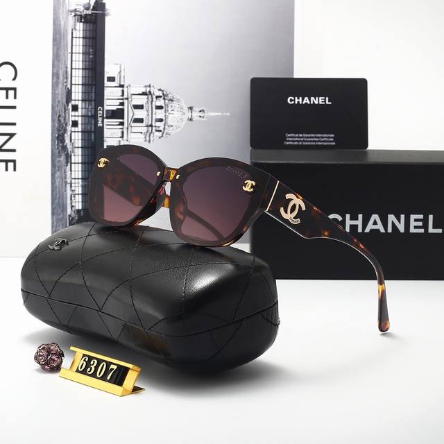 高端墨镜轻奢大品牌特供 2023新款：品牌，Chanel小香女士太阳镜高清渐变色镜片系列 时尚百搭超漂亮 型号：6307颜色5色选择