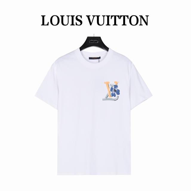 Louisvuitton 路易威登 24Ss 彩色渐变字母印花短袖t恤 定织定染260克进口原版面料,搭配32支1×1棉盖丝罗纹 专柜5500元购入，也是当季主