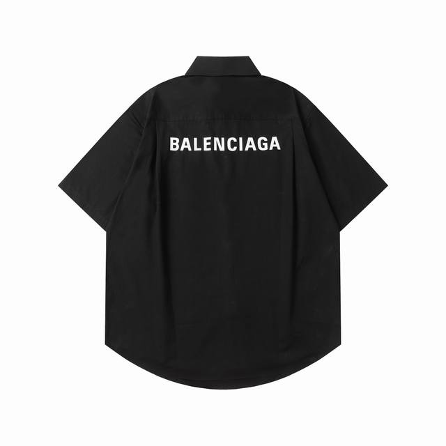 高级品质24Ss.Balenciaga 短袖宽松版型衬衫 后幅前幅贴袋印花， 面料经过工艺洗水质地与亲肤感无需多言密度非常之高柔软且硬挺 宽松版型，男女同款，原 - 点击图像关闭