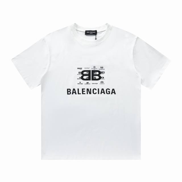 Balenciaga 巴黎世家 字母印花短袖t恤 全新的面料与车线工艺，定制面料，全程都是定织定染的，特殊色的决绝忌讳现成面料，大货只用到10卷面料，虽然付小缸