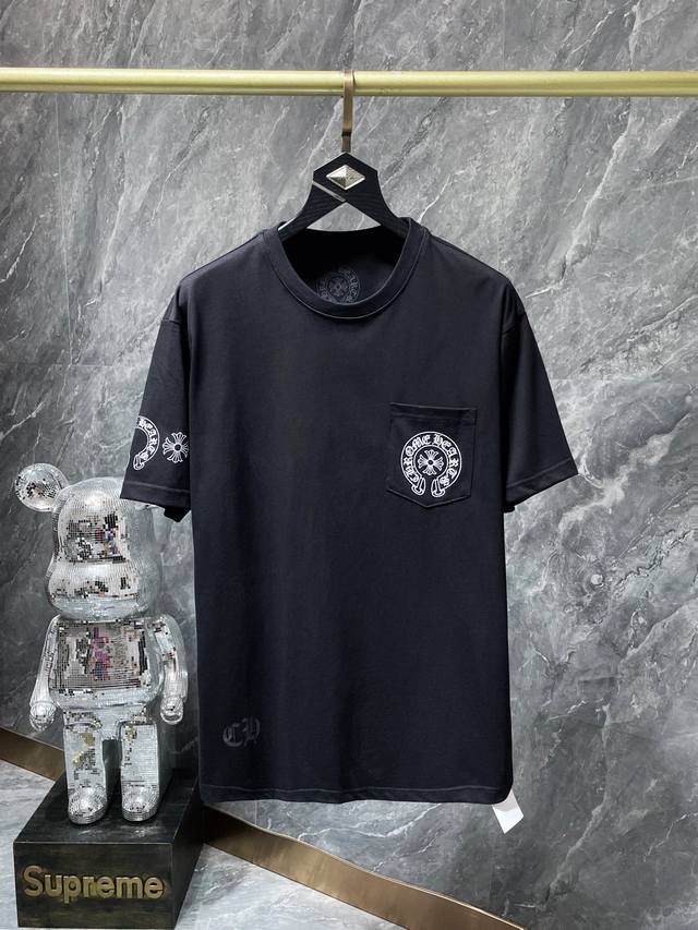 上新 Chrome Hearts 24Ss 高克重环保优质顶级面料 260G~270G 彩虹渐变马蹄铁短袖 进口环保胶浆印染 专柜同步 复刻版本1比1 推荐颜色