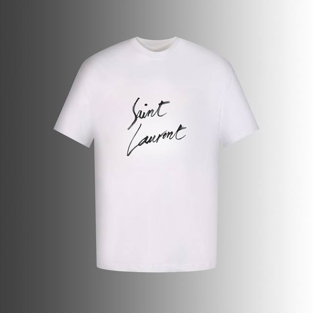 高端品质 Saint Laurent 2024 Fall 春夏系列 经典字体logo短袖t恤 区别市场其他版本 定织240G双纱纯棉面料 Os版型 全套辅料 男
