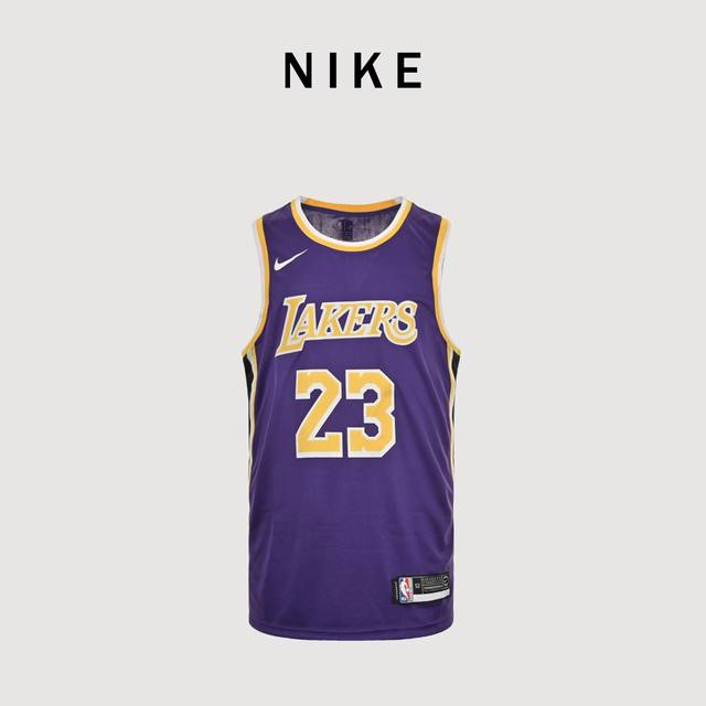 Nike Nba 洛杉矶湖人队 勒布朗 詹姆斯23号热压球衣 面料：定制260G优质网眼布面料，Dri-Fit 技术导湿速干，防静电处理 细节：Nba,Logo - 点击图像关闭