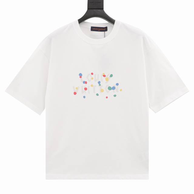 Louis Vuitton路易威登 泼墨彩点数码印花字母 短袖t恤 - 购入原版开模打造，全套定制辅料，细节决定成败。 - 颜色：图片色 Size：S一2Xl