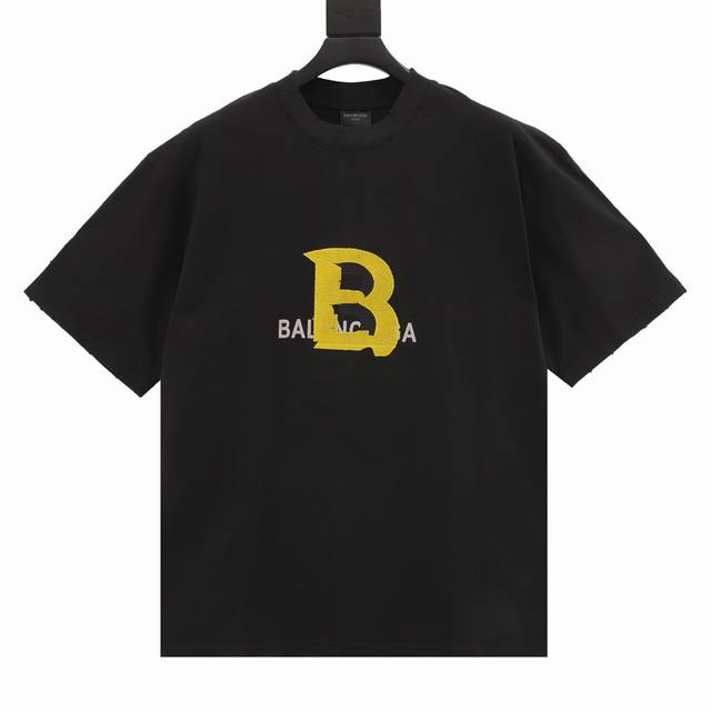 Balenciaga巴黎世家blcg24Ss 大b标识字母毛刷绣短袖t恤 Size:1-4