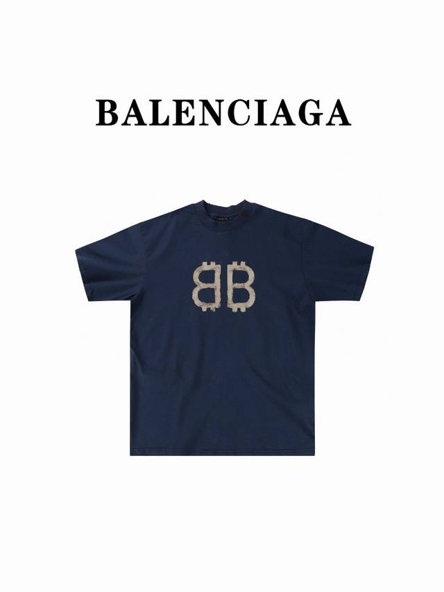 Balenciaga 巴黎世家 Blcg 24Ss Bb比特币短袖t恤 今夏dirty Fit巅峰之作 印花拔染出面料底色后用五种浆料撞色而成 难度系数极高 全