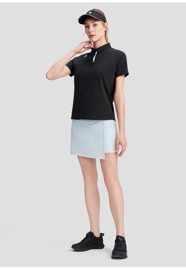 Descente迪桑特夏季女士tough透气运动休闲翻领短袖polo衫。 纯棉双珠地速干面料，具有独特的螺旋结构，强化韧性，洗湿排汗，造就新一代的触感和性能，经