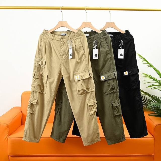 Carhartt 卡哈特24Ss夏季新款男士工装机能休闲裤！ 面料有质感 透气舒适 且非常有型！口袋经典布标是卡哈特经典元素象征！而且是经典高端系列的限量布标！