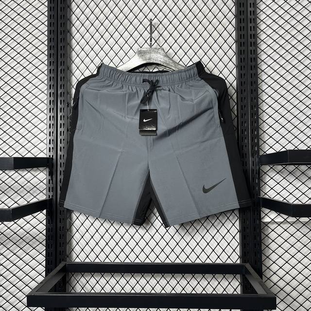 高端品质nike Dri-Fit 纯色速干透气梭织训练运动短裤男款 灰色 M-3Xl