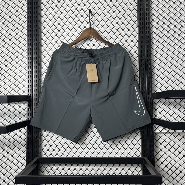 高端品质nike Dri-Fit 纯色速干透气梭织训练运动短裤男款 灰色 M-3Xl