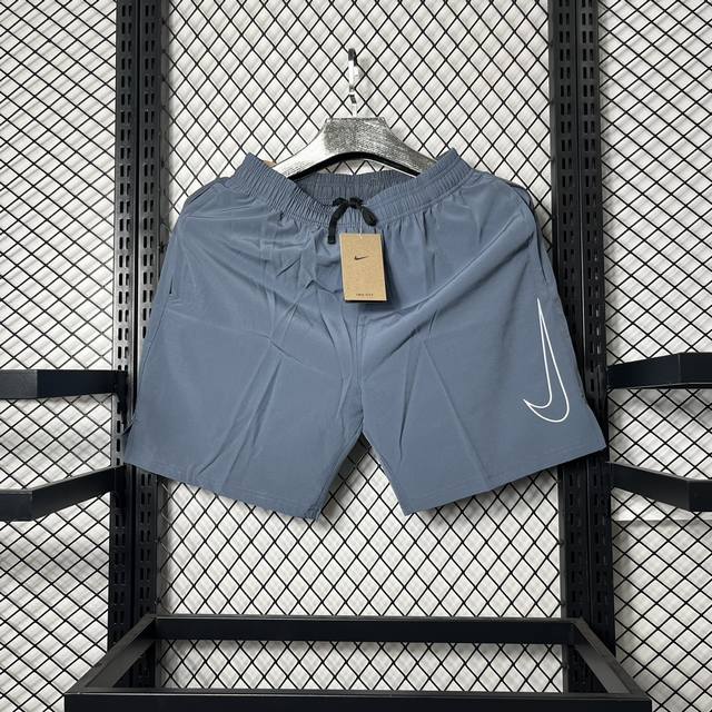 高端品质nike Dri-Fit 纯色速干透气梭织训练运动短裤男款 浅蓝色 M-3Xl