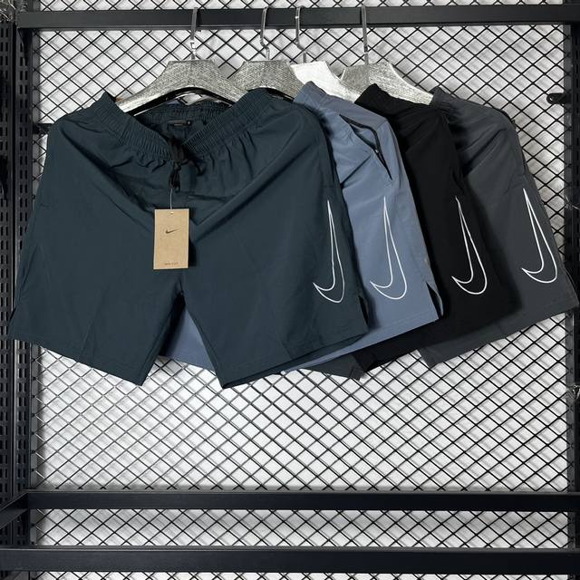 高端品质nike Dri-Fit 纯色速干透气梭织训练运动短裤男款 浅蓝色 灰色 墨绿色 黑色 M-3Xl