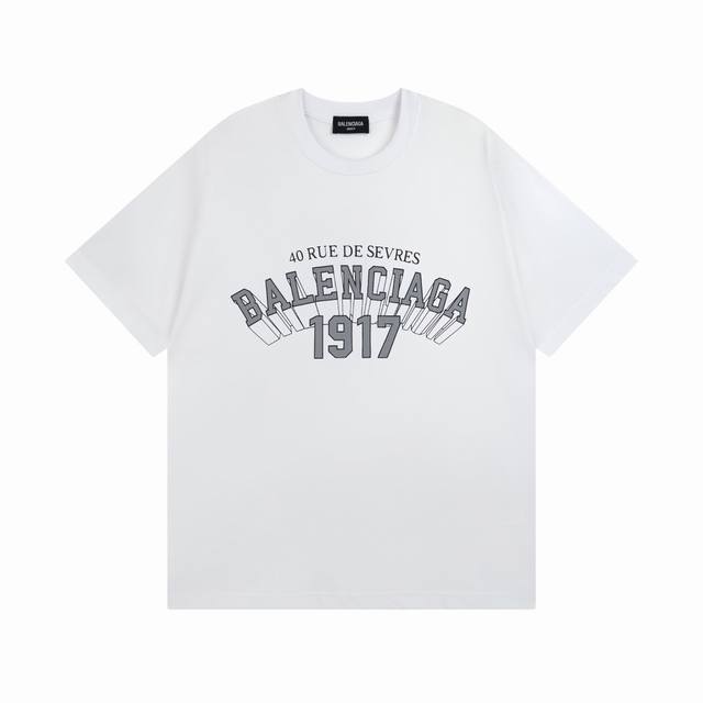 Balenciaga 巴黎世家最新1917 3D字母logo印花短袖t恤 定制200克同缸染面料 手感非常舒服 春夏最新砖柜同步 Os落肩版型 时尚又个性 超级