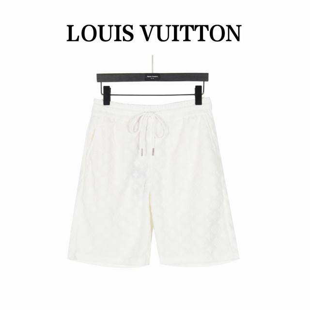 Louis Vuitton 路易威登 24Ss 满印老花提花凹凸套装短裤 原版开模。定制360G毛巾面料，定制的人造丝。61%粘胶纤维，32%锦纶，7%棉纶。 - 点击图像关闭