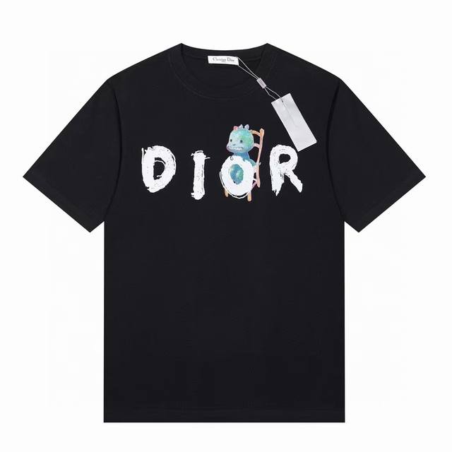 迪奥 Dior 24S S 年限量款 小龙人图案设计 超帅的 春夏短袖t恤 完美细节处理 颜色: 黑色 白色 码数: Xs S D L