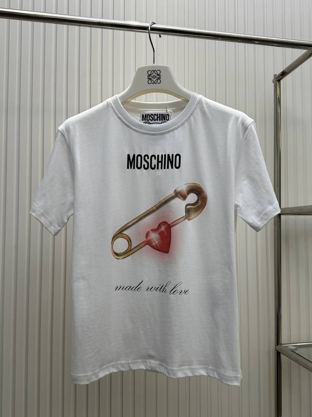 Mos 莫斯奇诺24Fw爱心回形针印花短袖t恤 Size：1.2.3